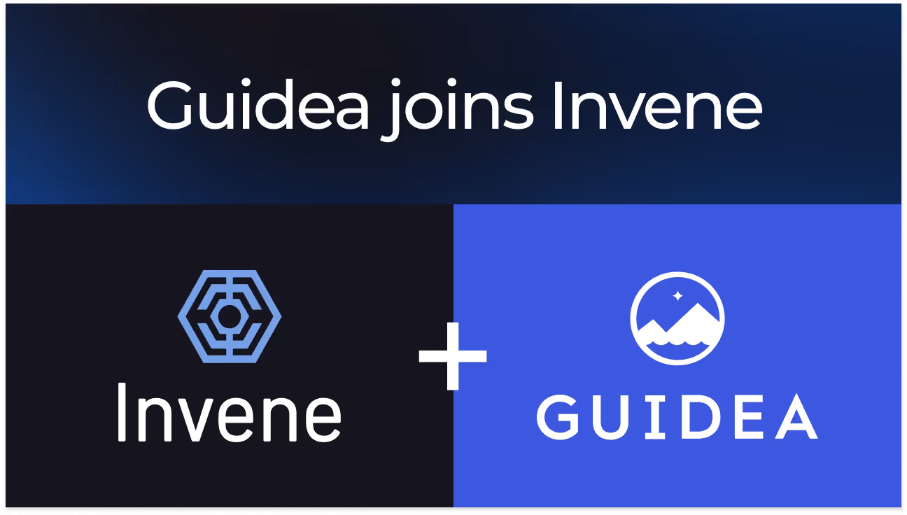 Guidea Joins Invene, the Invene and Guidea logos being combined